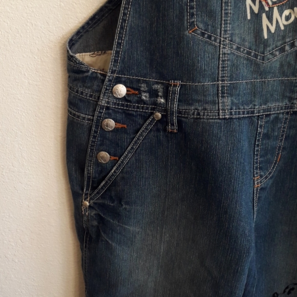 RARE Find! Disney Mickey Mouse Graphic Short Denim Overalls - Picture 4 of 11
